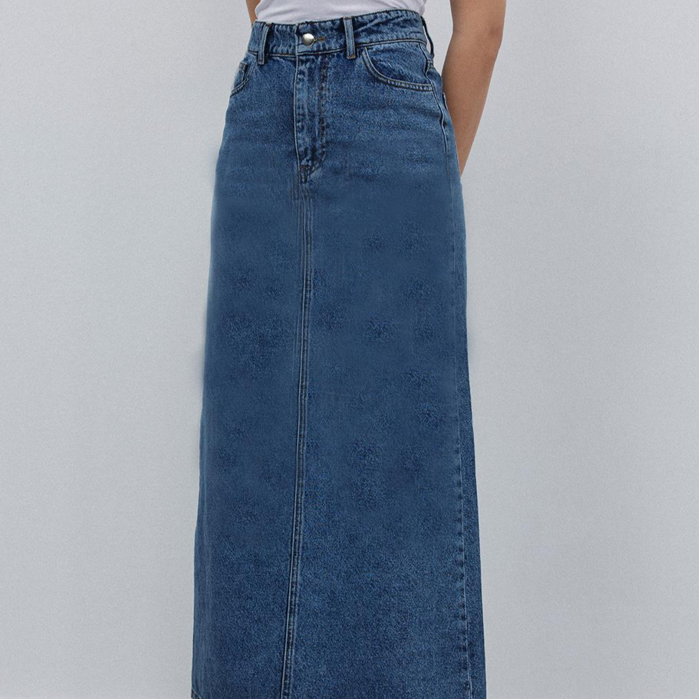 Denim Skirt Medium Blue