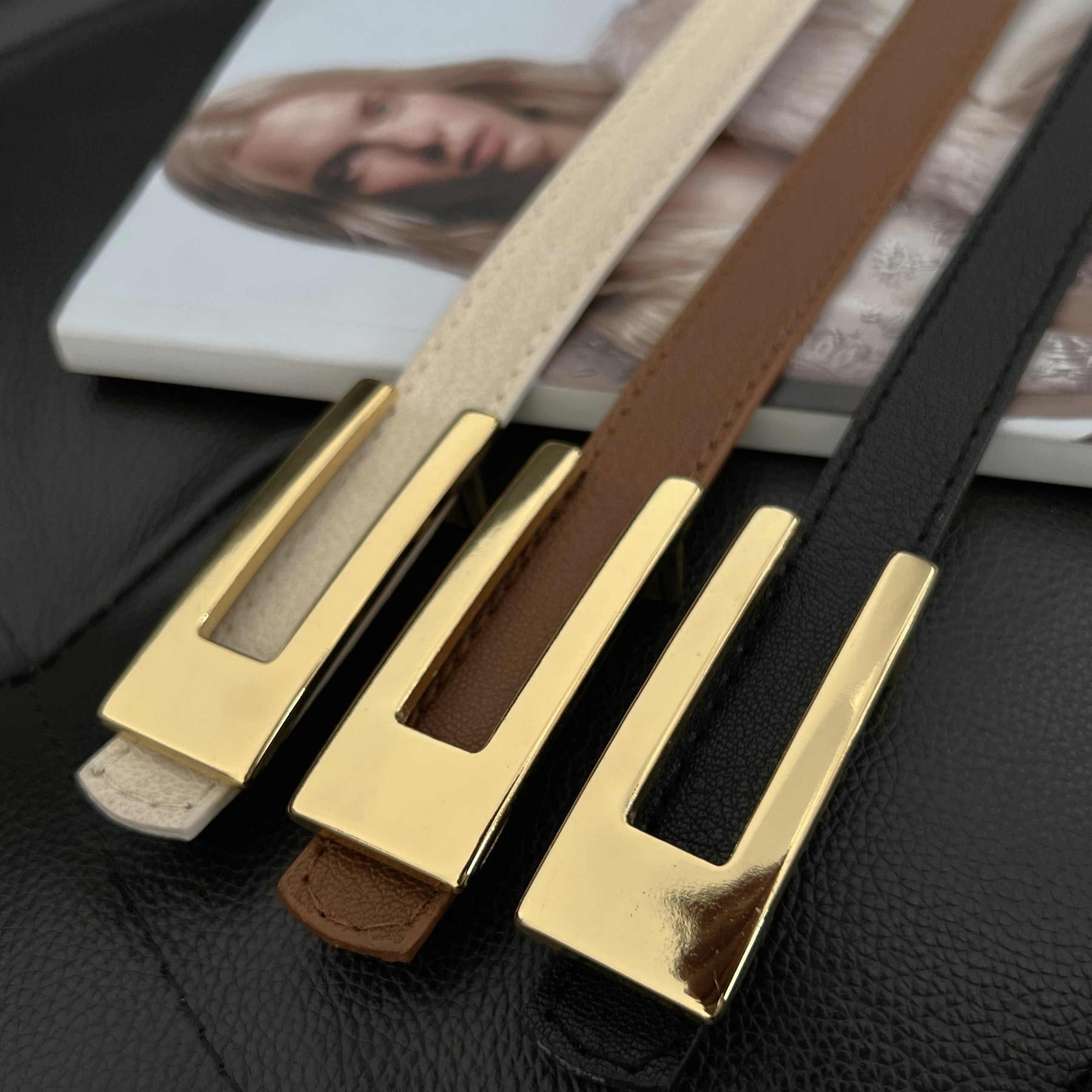 Thin belt with buckle