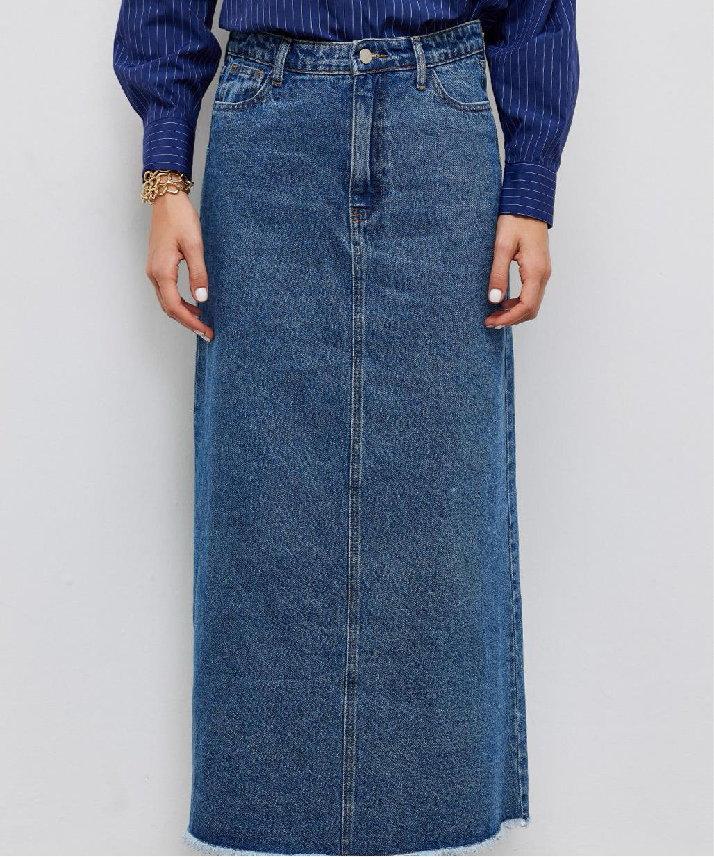 Denim Skirt Medium Blue